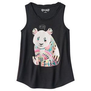 Mudd Shirts & Tops - Black I'm Cute Panda Ruched Tank Top -Girls XXL/16 Mudd Shirts & Tops - Black I'm Cute Panda Ruched Tank Top -Girls XXL/16